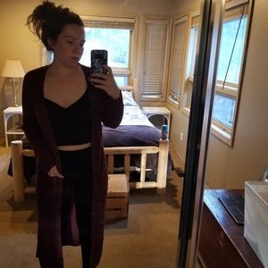 Long burgundy sweater